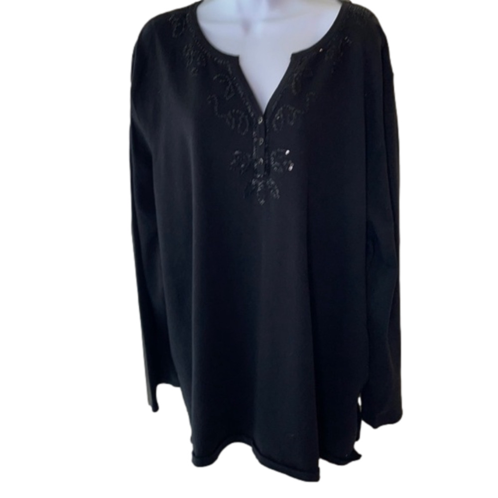 ROUTE 66 Long Sleeve w/sequins neckline Size 3X